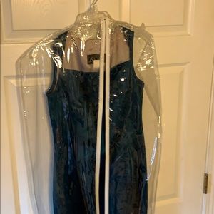 Emerald green evening gown.